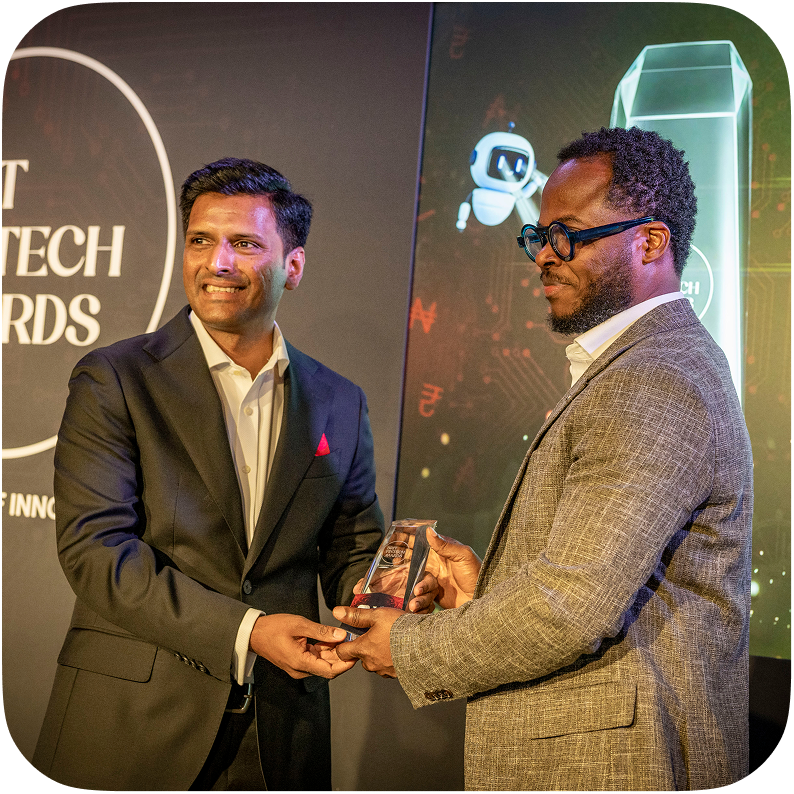 Receiving the Startup of the Year award